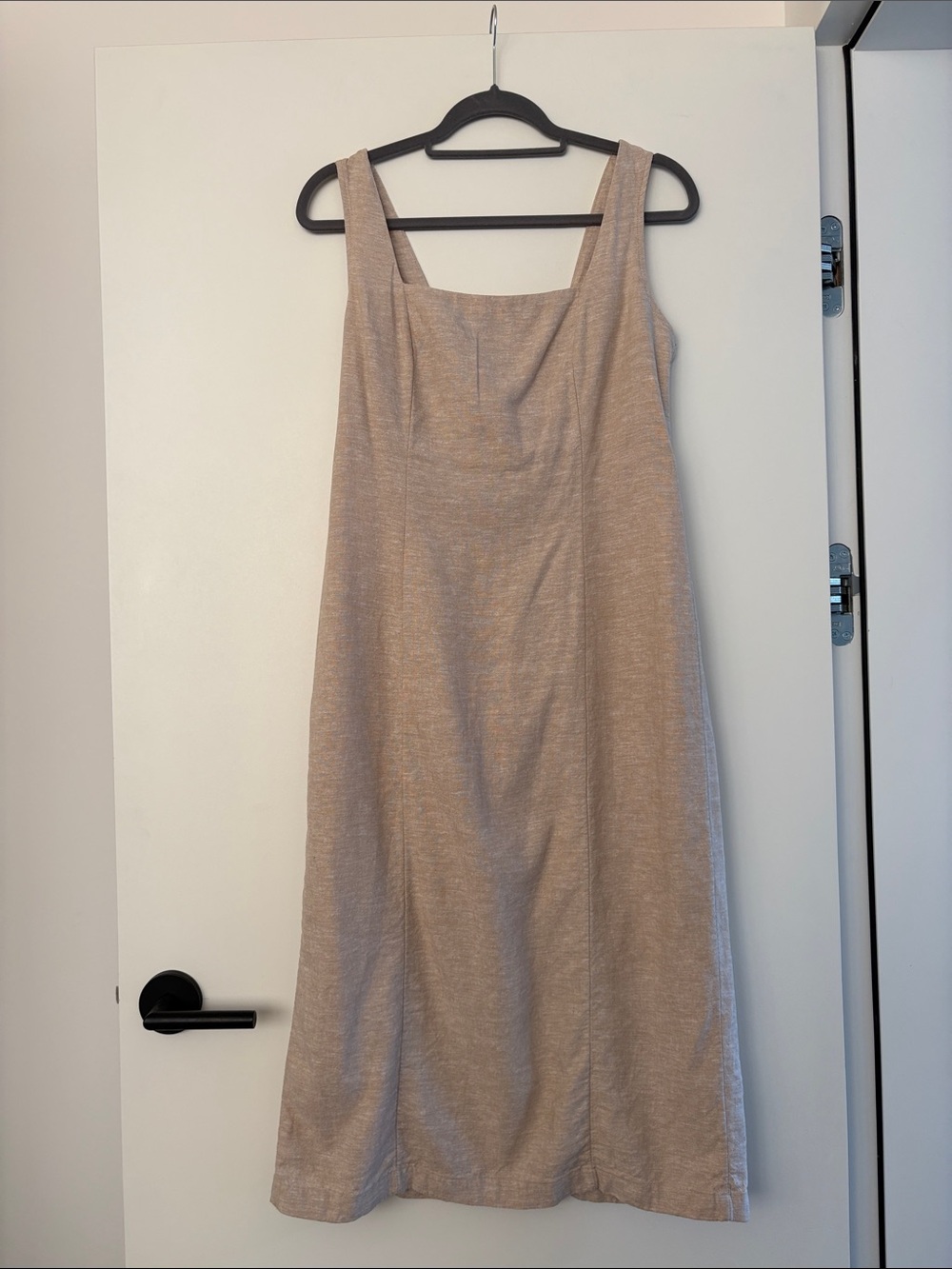 Old Navy Flax Linen Blend Square Neck Midi Dress M EUC